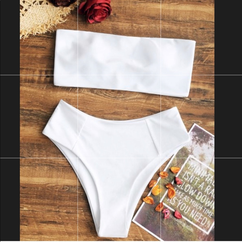 ZAFUL White High Leg Bikini NWT Size M